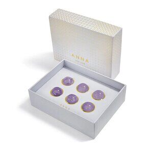 New Discontinued ANNA New York Vida Amethyst Wine Gems Set of 6 Barware Gift